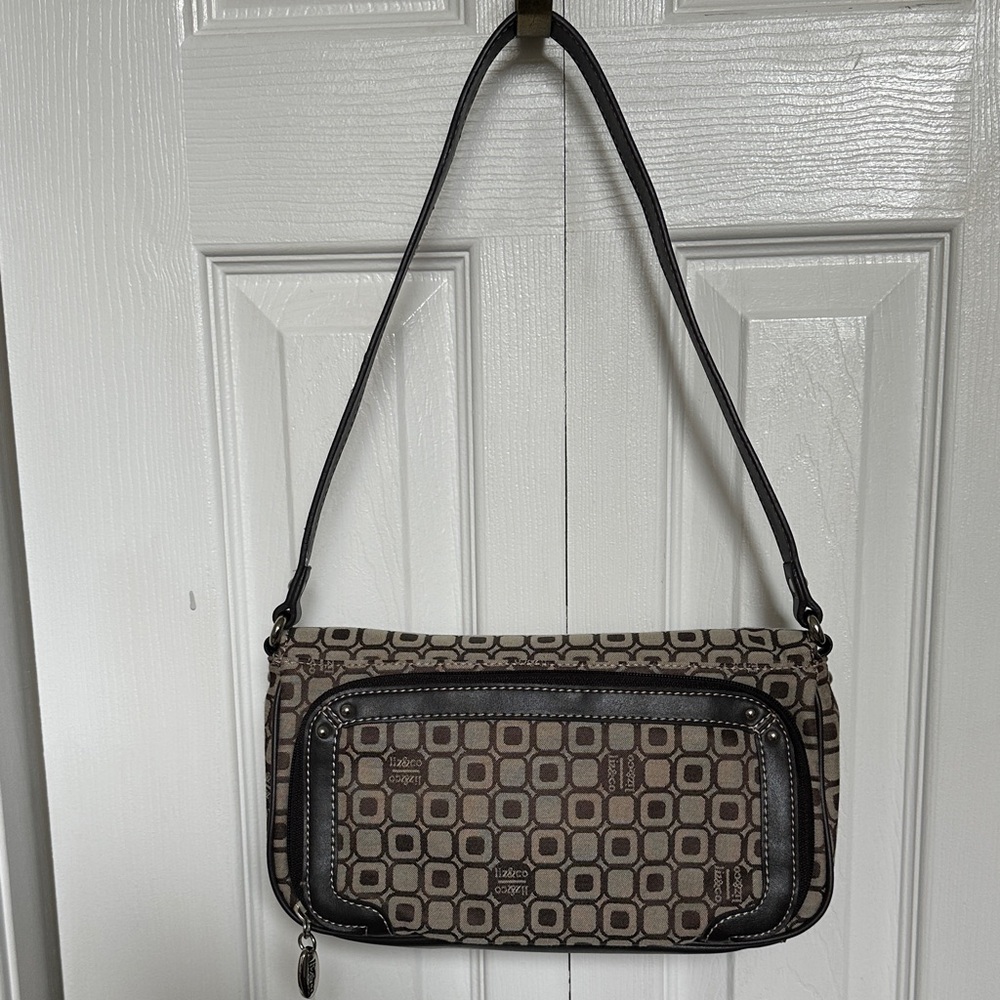 Liz & Co. Brown & Tan Multi Pocket Purse Shoulder Bag